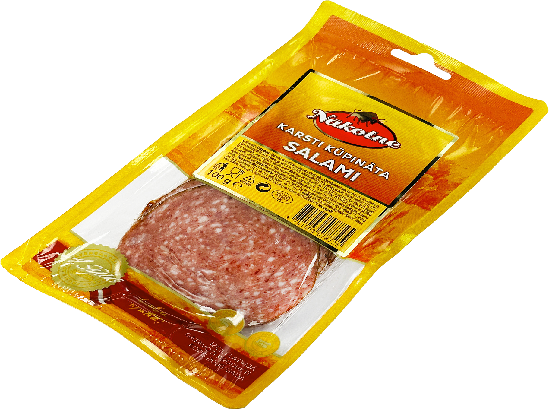 KARSTI KŪPINĀTA SALAMI ŠĶĒLĪTĒS 100G
