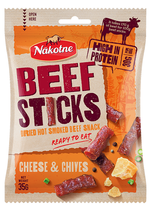 LIELLOPU GAĻAS UZKODA BEEF STICKS CHEESE & CHIVES