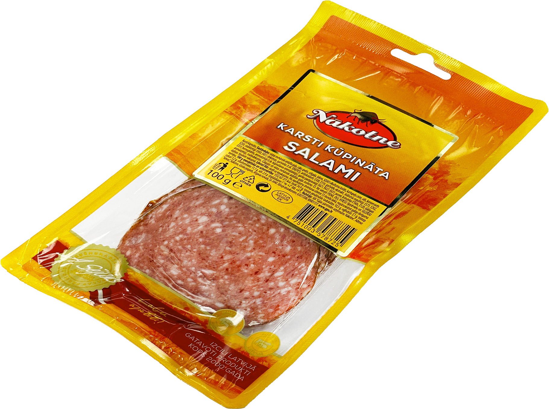KARSTI KŪPINĀTA SALAMI ŠĶĒLĪTĒS 100G